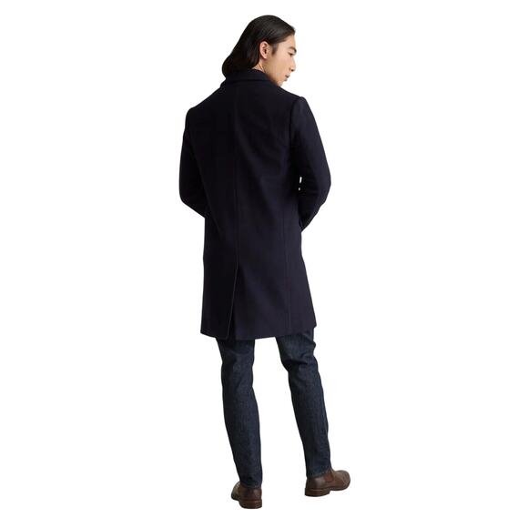 New Quince Italian Wool Overcoat Cadet Blue Navy Men’s Size Medium $180 3209 - Picture 3 of 11